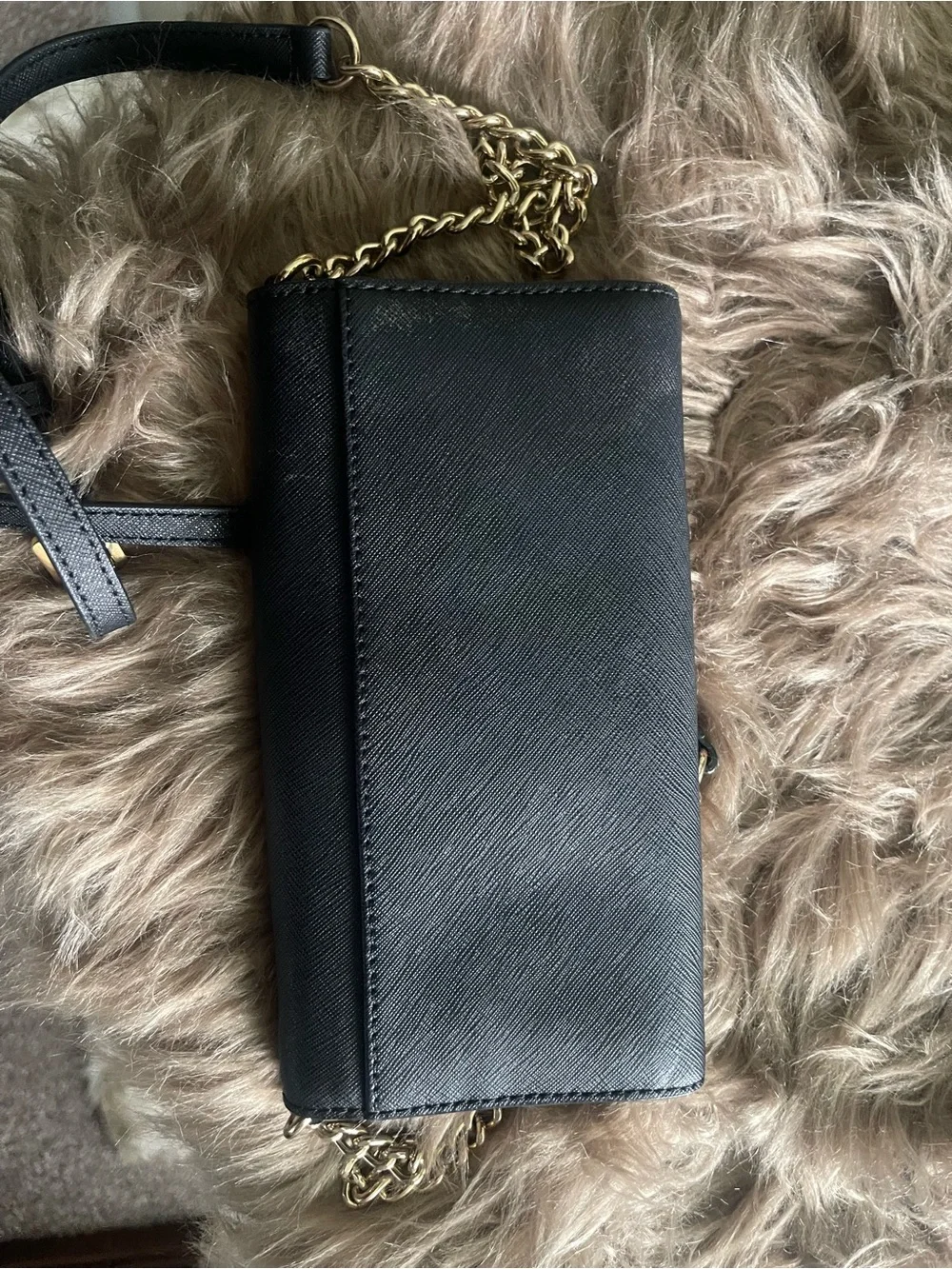 Black Saffiano Leather Crossbody Bag